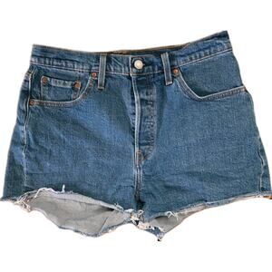 Levi's 501 Women's High Rise Denim Shorts Button Fly Cut-Off, Size 29